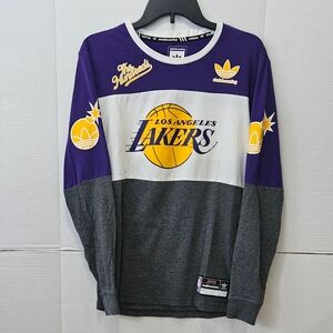 Men's Adidas x The Hundreds LA Lakers Skateboarding Long Sleeve T-Shirt -